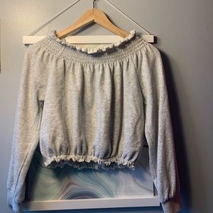 Garage brand off the shoulder long sleeve top